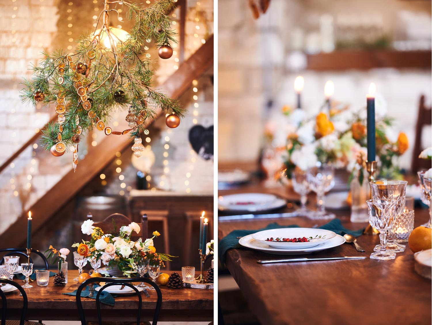 Photo de décoration sur un mariage d'hiver