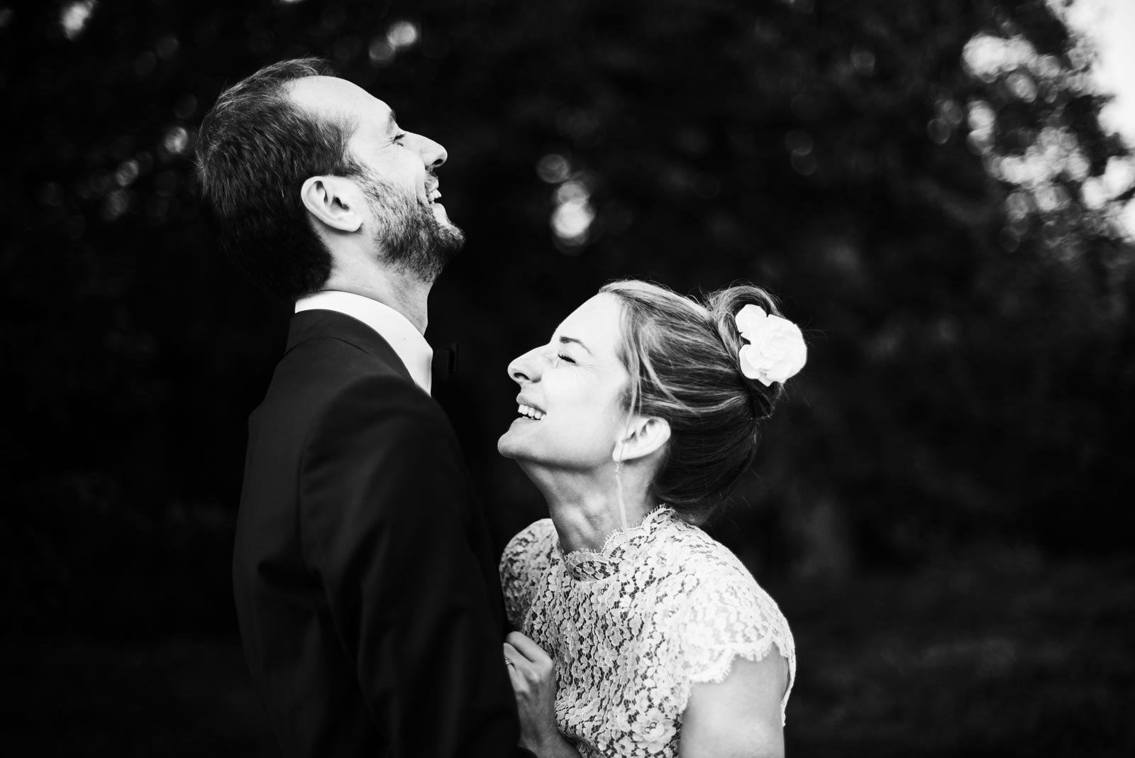 Photo de mariage en noir et blanc
